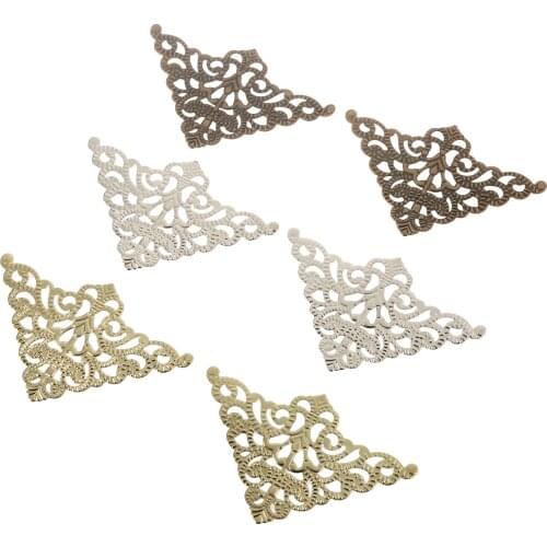 10Pcs Antique Bronze/Gold/Silver Corner Bracket Jewelry Gift Box Wood Case Scrapbook Album Corner Decorative Protector Guard