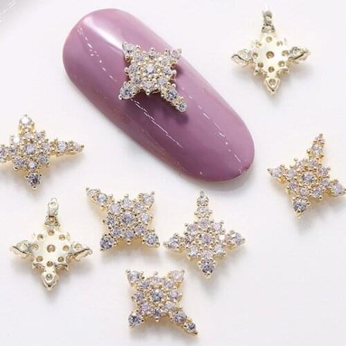 10pcs/lot 3D Alloy Nail Art Zircon Metal Rhinestones Manicure Nails Accessories Professional Supplies Decorations Charms Y47-5