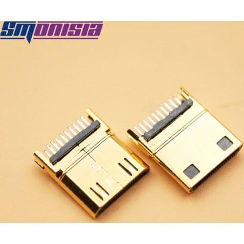 100pcs/lot Mini Micro HDMI-compatible Male Plug 19PIN Connector Socket C-type Splint 1.0 HDMI-compatible Plywood plug 19P