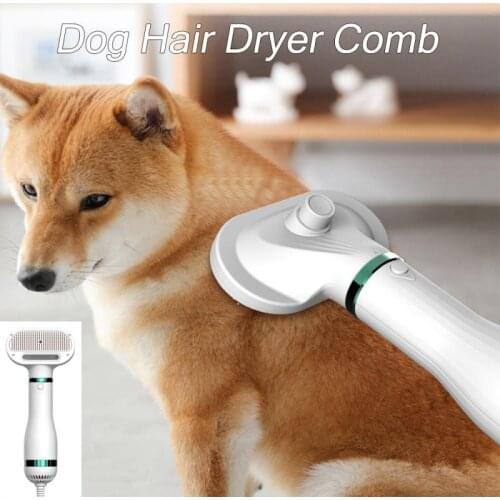 2-In-1 Pet Comb Hair Removal Cleaning And Drying Dog Hair Dryer Comb Grooming Blower Smart Adjustable Temperatures Pet Brush
