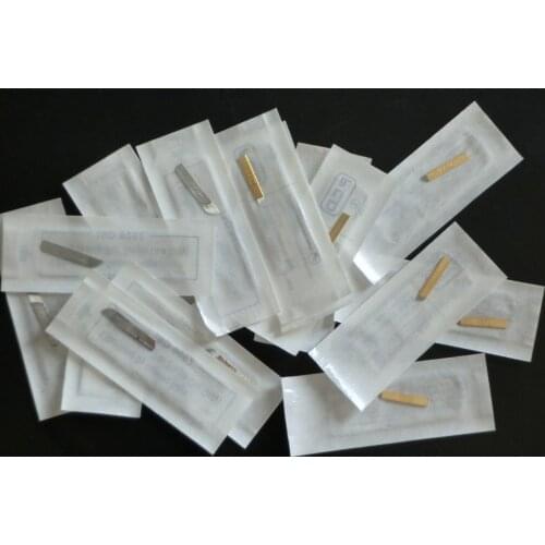 50Pcs 12 Blades +50Pcs 14Needles Blades Sterilized Permanent Makeup Eyebrow Pen Blades For Eyebrow Lips permanent makeup Pen