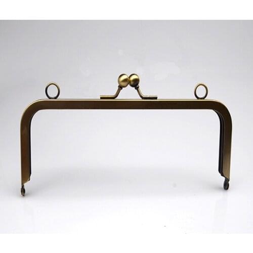8 x 3 inch Antique Bronze Purse Frame with loops on top