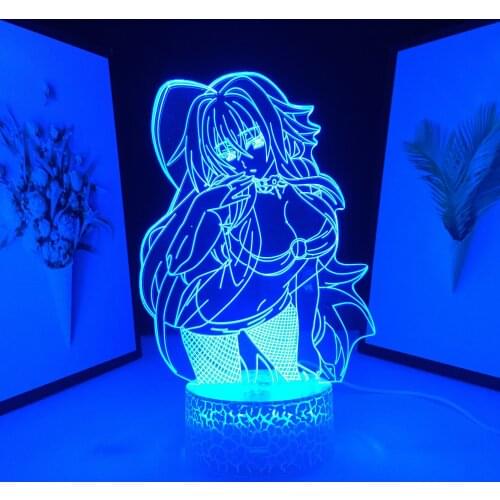 Anime DxD Rias Gremory for Kids Birthday Gift Bedroom Decor Night Light Manga Room Lamp High School DxD Remote 3D LED Light