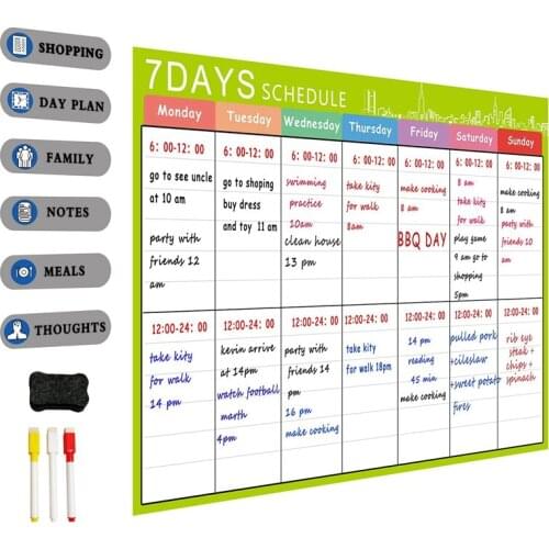 Kids netic Dry Erase Planner Board for Refrigerator A3 netic Whiteboard Family Organize To Do List Toy Gifts Green+White