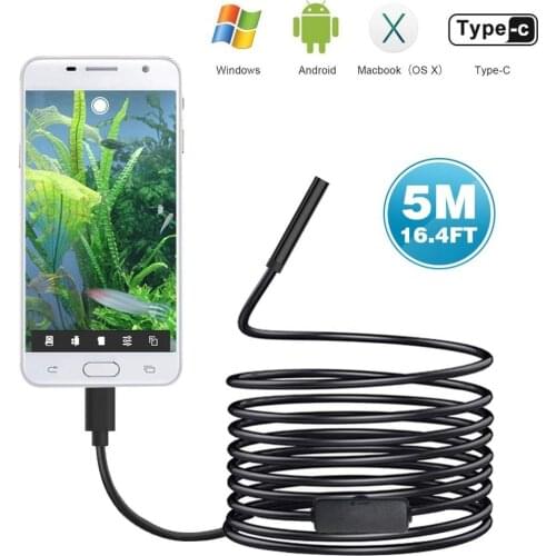 720P Type-c Endoscop Android USB 8mm 1/3/5/7/10M Camera Inspection Camera PC Android Phone Borescope Pipe Camera Endoscope
