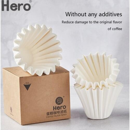 50Pcs V60 Coffee Filter Papers Filter Paper Original Wooden Drip Paper Coffee Drip Filters Espresso Brew Kitchen Accessorie Tool