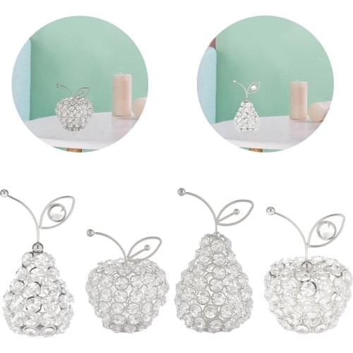 Metal Crystal Rhinestone Fruit Ornaments Figurine Desktop Centerpiece Decor