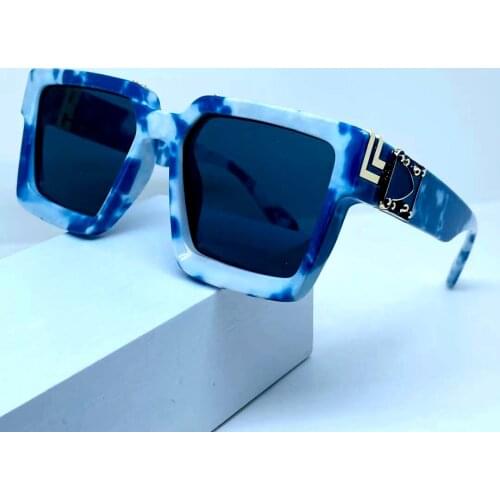 Blue Oversized Square Sunglasses Women Fashion 2021 Luxury Brand Shades Men Street Shopping Eyewear Eyeglasses Frame UV400
