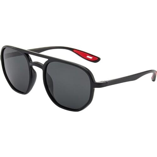 New Vinatge Polarized Sunglasses For Women/Men Double Beam Driving Sun Glasses Round Black Glasses Oculos Flat Top Unisex