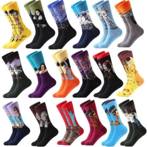 New Arrival Autumn Winter Women Men Socks Art Van Gogh Mural World Famous Oil Painting Unisex Funny Socks