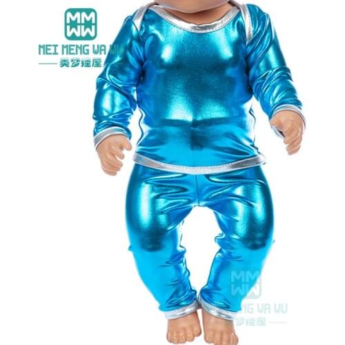 Clothes for doll fit 43cm baby toy new born doll and American doll Fashion shiny suit, dress