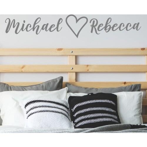 Custom Couple Names Wall Sticker Decal | Vinyl Lettering Heart Romance Adhesive Bespoke Personalised Y1-003