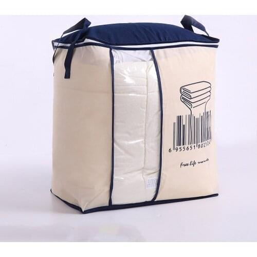 Portable Storage Bag Clothes Blanket Pillow Quilt Closet Sweater Box Pouch Organizer Wardrobe Helper Transparent Window
