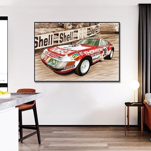 24 Hours Of Le Mans Car Poster Print Art On Canvas Painting Nordic Wall Art Picture For Living Noom Home Decoration Frameless