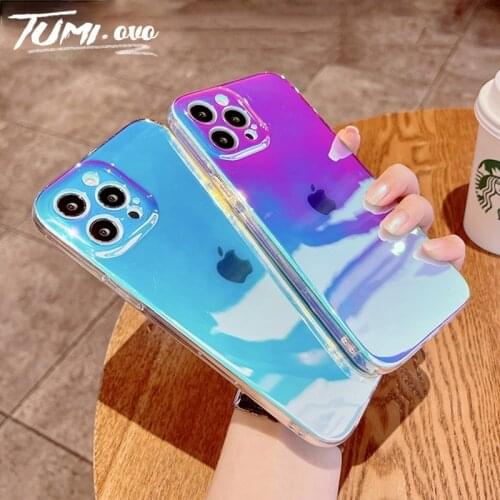 Luxury Laser Rainbow Silicone Phone Case For iPhone 12 11 Pro Max Mini Soft Cover For iPhone Xs Max XR X 8 7 6 6S PIus SE 2020