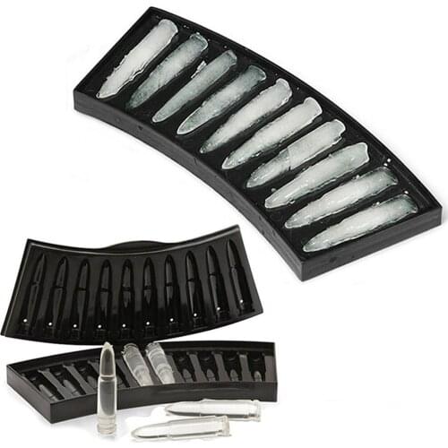 Creative Gun Bullet Ice Cube Maker Lid Silicone Mould Maker for Candy Chocolate Gin Whiskey Scotch Cocktail Liqueur Drinks