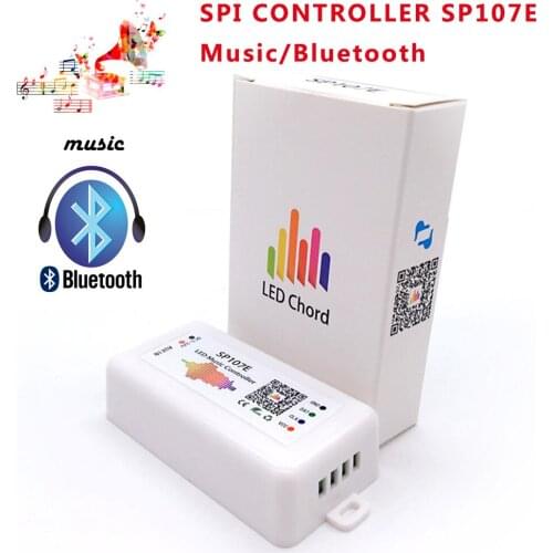 Sp107e led bluetooth controller pixel ic spi music phone app for lpd8806 ws2812 sk6812 sk9822 rgbw apa102 strip DC5-24V