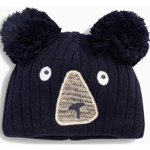 2020 new spring autumn winter animal bear design cartoon knitted hat cap for baby boy baby girl kids children