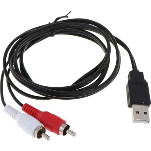 High Quality Dual RCA Male To USB Male A Composite Adapter Audio Video Data Extension Cable 1pc