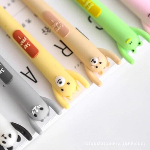 36 pcs/lot Cartoon Animal Gel Pen Cute Panda Dog Bear 0.5 mm Signature pen office School writing Supplies Stationery gift