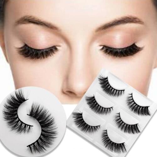 5 Pairs Fake Eyelash Delicate Three Dimensional Slender Handmade Mink Hair Eye Lash for Women