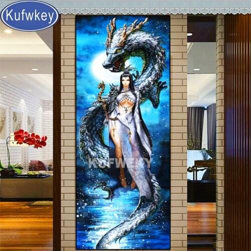 5D Diamond Painting Dragon and fantasy fairy Mosaic Rhinestone Kits Handmade Needlework DIY Diamond Embroidery puzzleDecor large