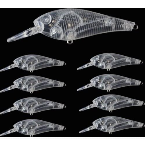 9.22CM/7G 50pcs Blank Unpainted Bait DIY Minnow Crankbait wobbler Unpainted Lure Freshwater Fishing Blank Hard Lures Isca Pesca