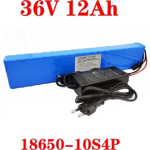 LiitoKala 36V 12AH Electric Bike Battery Built in 20A BMS Lithium Battery Pack 36 Volt with 2A Charge Ebike Battery