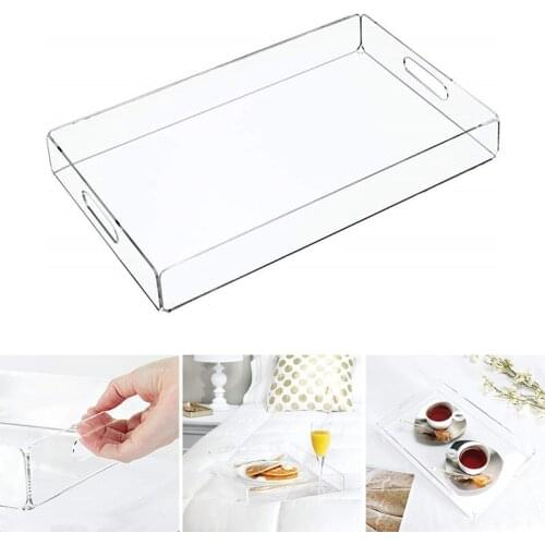 Acrylic Tray Multipurpose Food Beverage Tray Durable Jewelry Cosmetic Tray for Home Kitchen Living Room NW