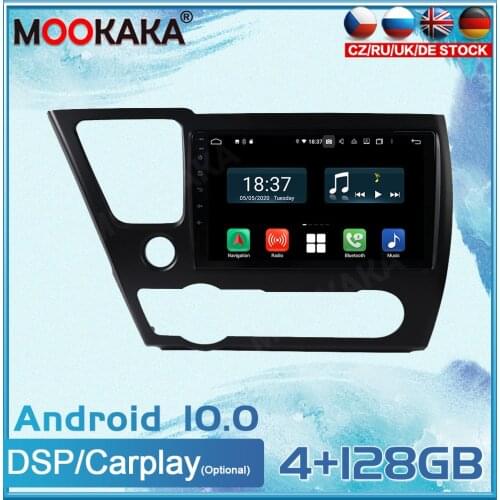 Android 10 4+128G For Honda Civic 2008-2013 Multimedia Radio Player Touch Screen Stereo GPS Navigation System DSP Carplay