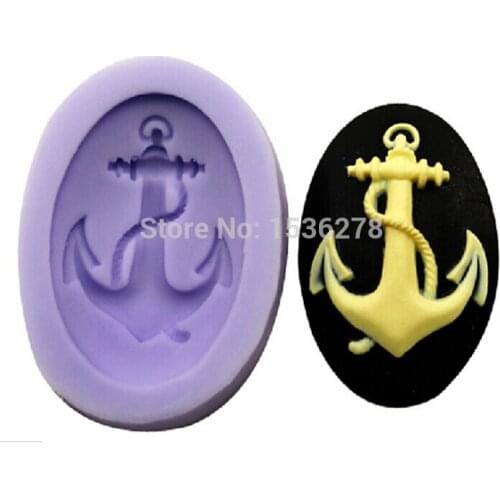 Free Shipping Kitchen Creative DIY Silicone Cake Molded Single Corsair Anchor Sign Cake Mold Handmade Soap Molding Tool A431