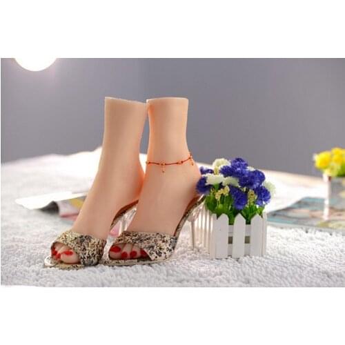 Free Shipping!most beautiful silicone female fake feet for shoes model,realistic mannequin foot for foot fetish