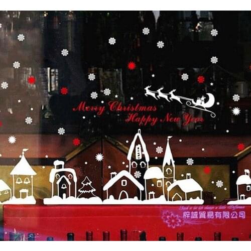 Large Christmas Sticker X mas Decal Posters Vinyl Wall Decals Decor Mural Glass Shop Window Home Decoration