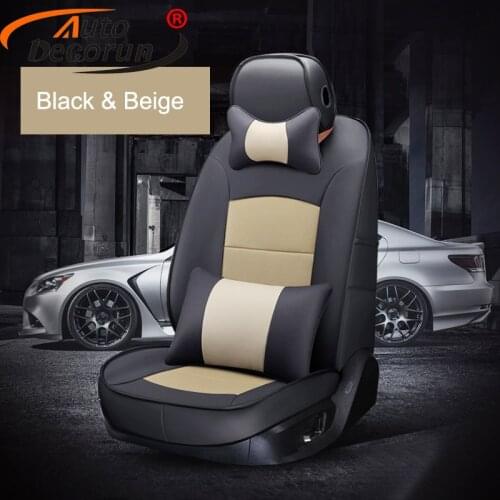 AutoDecorun Cowhide Leather Seat Covers for Toyota Camry 2007 Accessories Seat Cover Custom Fit Car Seats Protectors 15PCS/Set