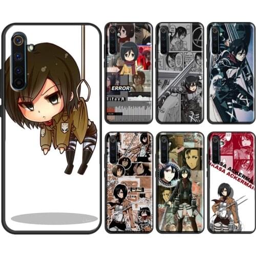 Mikasa Ackerman Attack on titan anime For OnePlus 9 Pro 8 7T 8T Nord Case For OPPO Realme 8 Pro X2 6 7 Pro GT Neo C3 C21 Cover