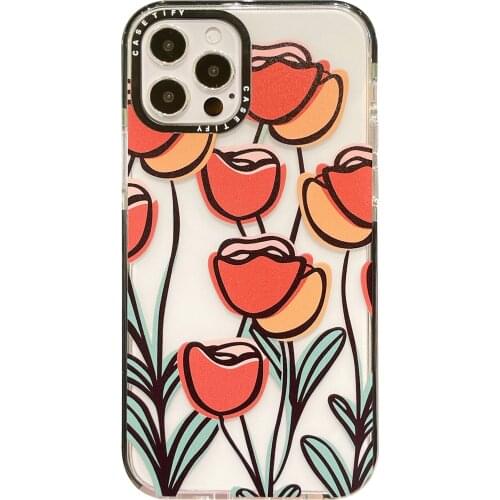 Fresh Tulips Case for iPhone 12 Pro Max Back Phone Cover for 12 Mini 11 Pro Max X XS XR 8 7 Plus SE 2020 Capa