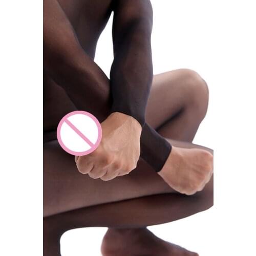 Mens Bodystockings Sexy Lingerie Mens Ultra Elastic Core-spun Yarn Sexy Bodyhose Fetish With Penis Sheath