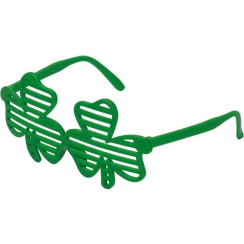 Green Shamrock Glasses Party Glasses Deco-Glasses Fun Glasses Decoration Photo Accessories Costume Accessories