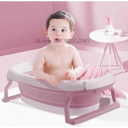 Baby Bathtub Childrens Baby Folding Bathtub Sitting and Lying Large Bathtub Household Newborn Products