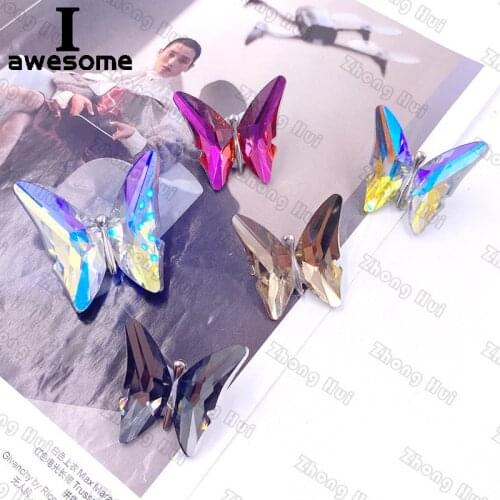 DIY Glass Crystal Colored Butterflie Bridal Wedding Party Shoes Accessories For high Heels Flats Slipper Shoe Decorations