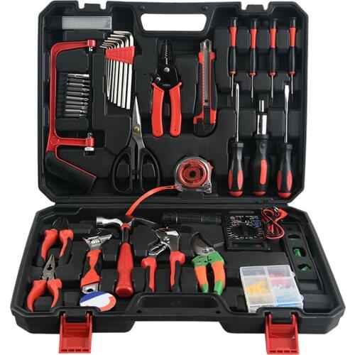 KKmoon 109pcs Home Repair Tool Kit General Household Hand Tool Set with Solid Carrying Tool Box for Apartment Garage Dorm