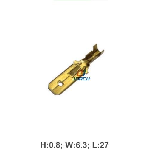 100 pcs 6.3mm Crimp Terminal Brass Auto Male Spade Connector sets DJ612-6.3