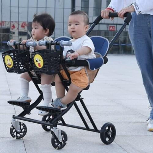 Twin baby stroller Multifunction baby walking lightweight folding child stroller 6months -6 years