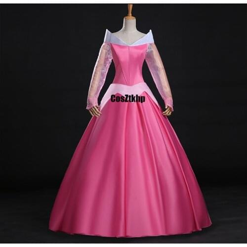 Movie adult women halloween party S-XL pink princess aurora sleeping beauty cosplay Costume dress adult role-palying tailor made