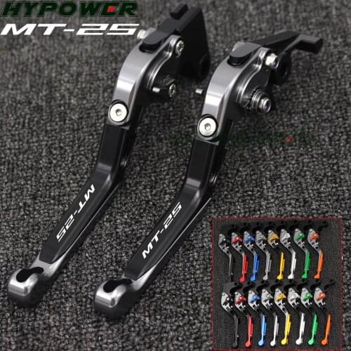 Laser Logo( MT-25) CNC Adjustable Motorcycle Brake Clutch Levers For Yamaha MT25 MT 25 MT-25 2015 2016 2017 2018