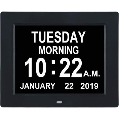 Medicine Reminder 8 inch Memory Loss Alzheimer Large Display Dementia Alarm Clock Digital Calendar Day Clock Wooden digita frame
