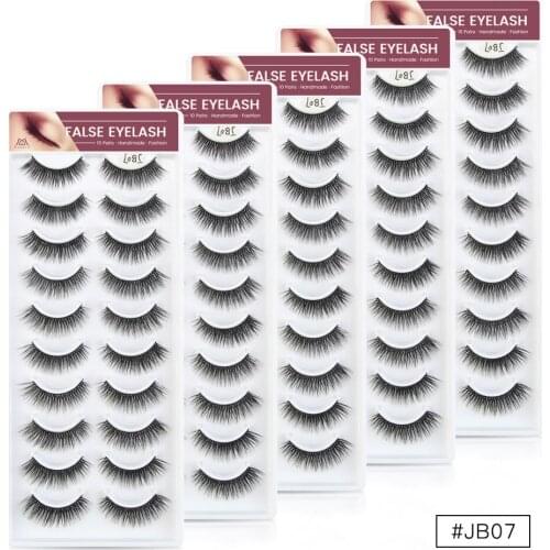 50 Pairs Wholesale 3D Soft Mink Hair False Eyelashes Handmade 100% Cruelty free Natural Eyelashes Eye Makeup Faux Lashes