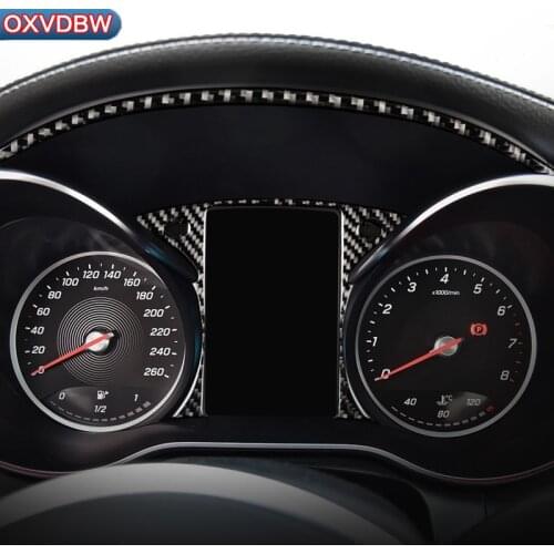 For Mercedes C Class W205 Carbon Fiber Dashboard Panel Cover Trim Sticker C180 C200 GLC Interior Accessories
