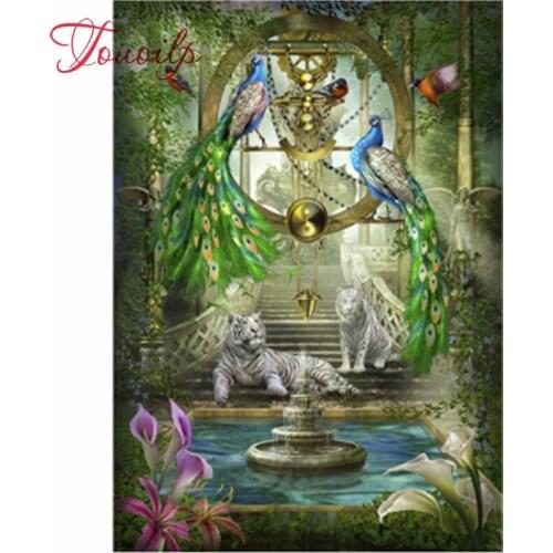 Nouvelle offre spéciale 5D diamants broderie diamant mosaïque tigre et paon ronde diamant peinture point de croix Kits décoratio