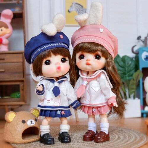 OB11 Baby Clothing Bunny Bear Sailor Suit Navy Molly Baby Clothing 1/12 BJD GSC Plain Body doll clothes